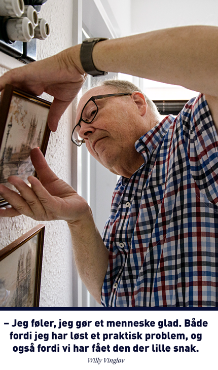 Willy Vingløv er frivillig i Ældre Sagen. Han hjælper med praktiske opgaver. Foto: Jørn Deleuran