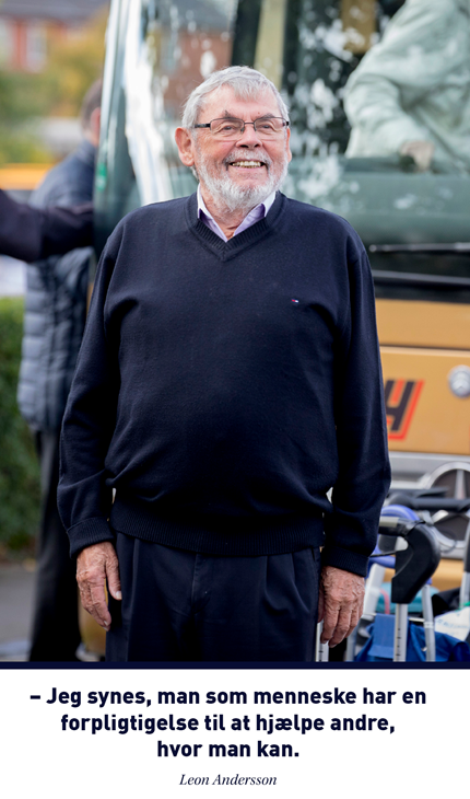 Leon Andersson er frivillig i indkøbsbussen i Farum. Foto: Mew