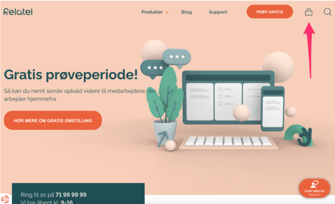 Forsiden af Relatel.dk